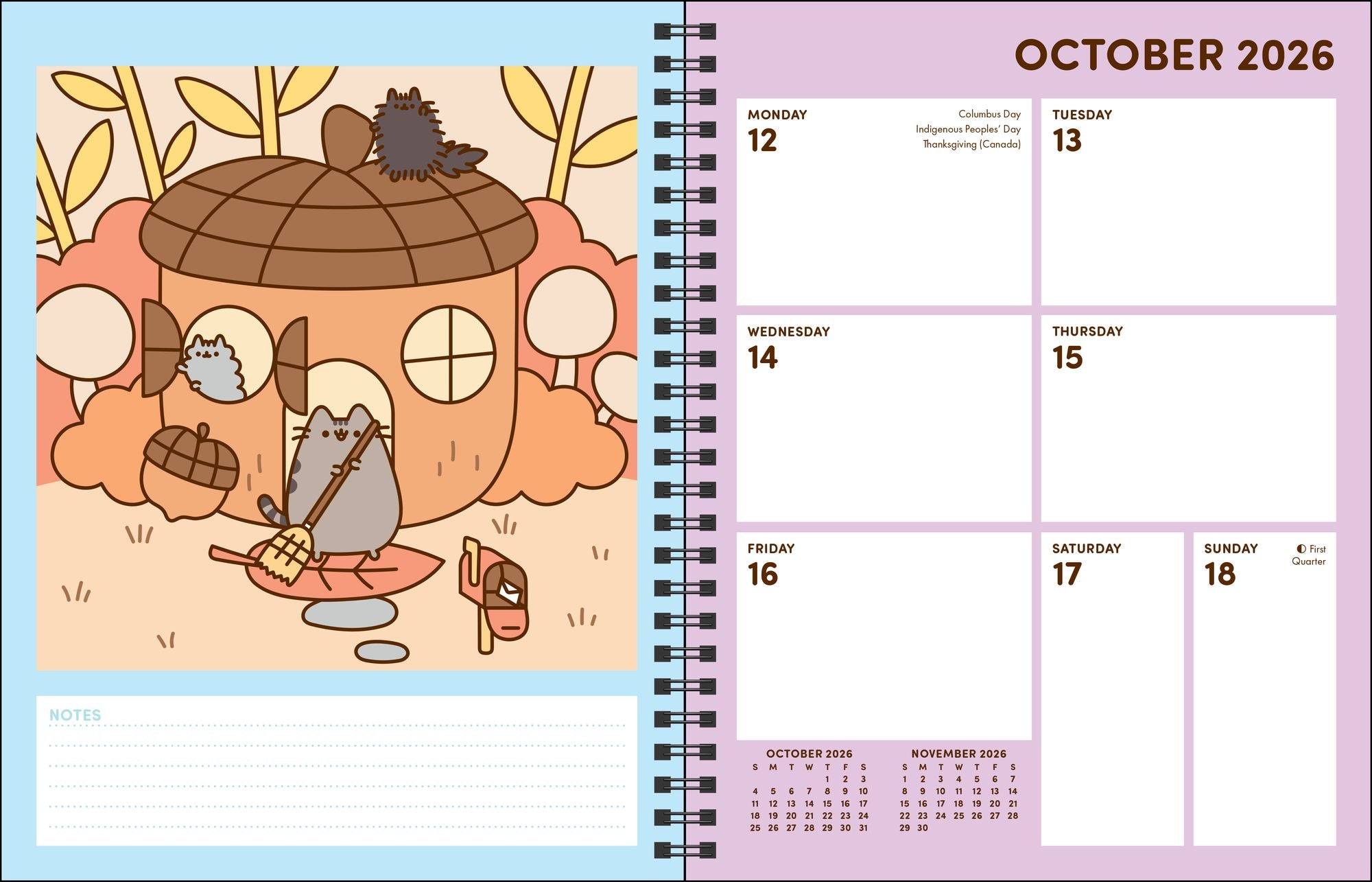 2026-2027 Pusheen 16-Month Monthly/Weekly Planner