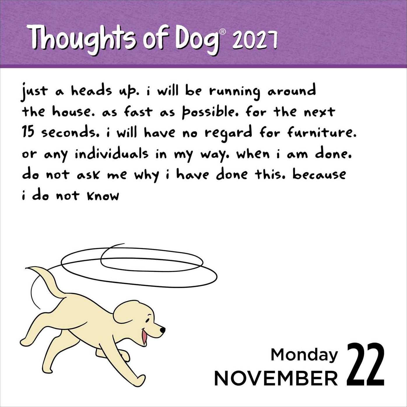 2027 Thoughts of Dog Day-to-Day Calendar