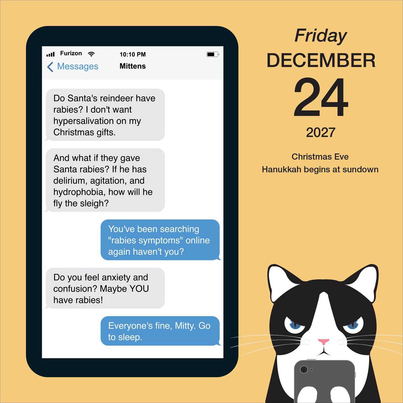 2027 Texts from Mittens the Cat Day-to-Day Calendar