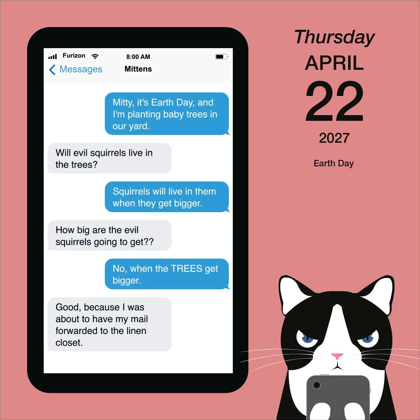 2027 Texts from Mittens the Cat Day-to-Day Calendar