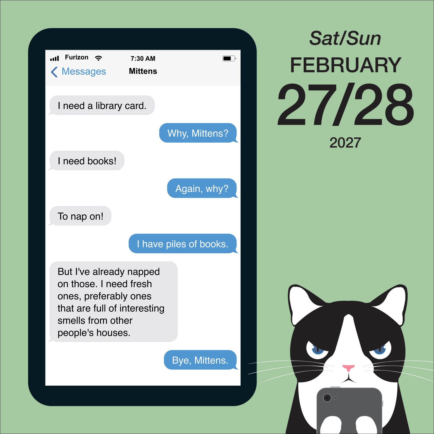 2027 Texts from Mittens the Cat Day-to-Day Calendar
