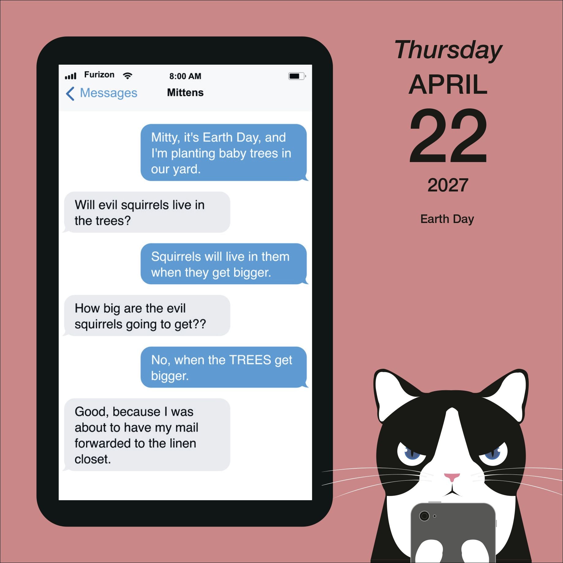2027 Texts from Mittens the Cat Day-to-Day Calendar