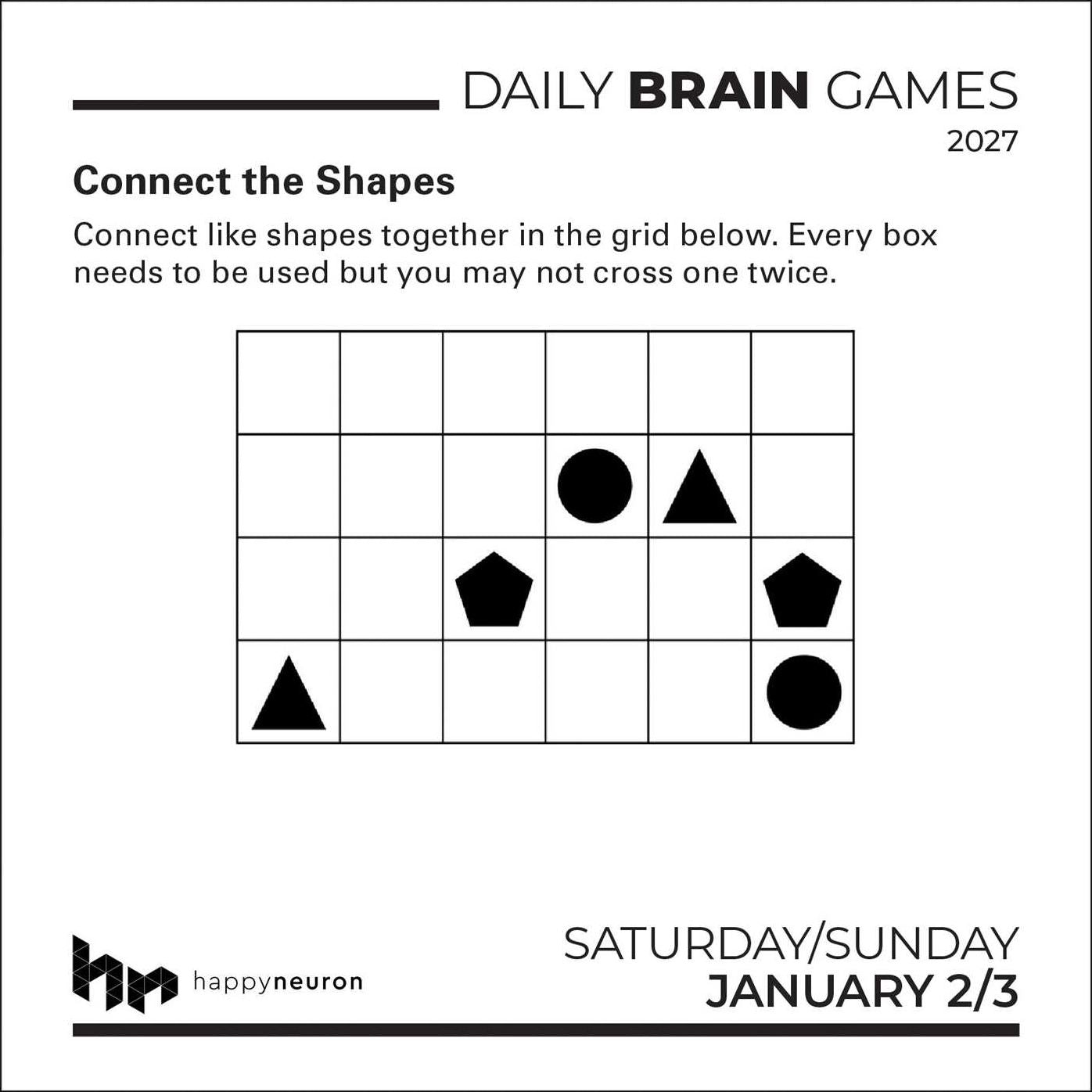 2027 Daily Brain Games Day-to-Day Calendar