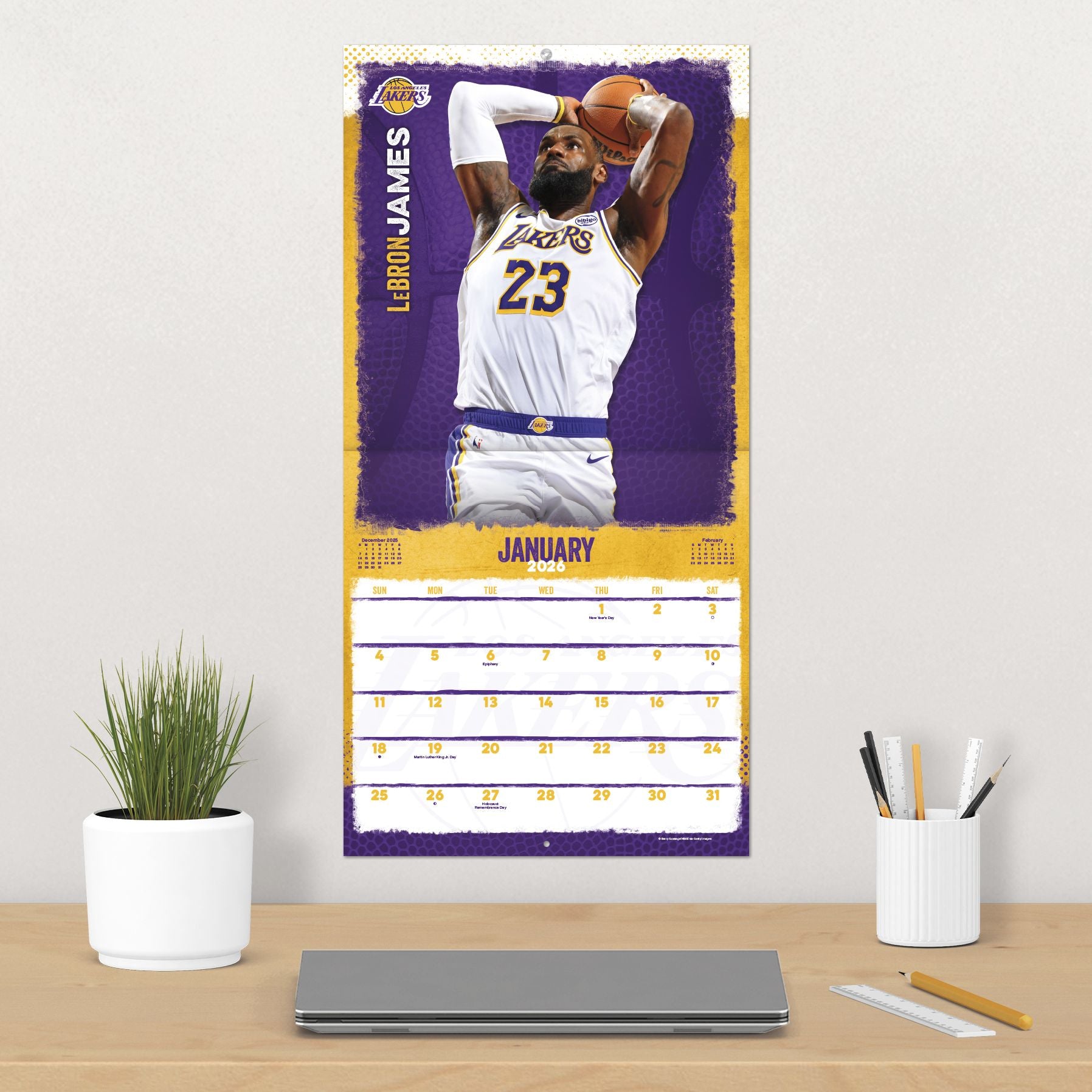 2026 NBA Los Angeles Lakers Wall Calendar