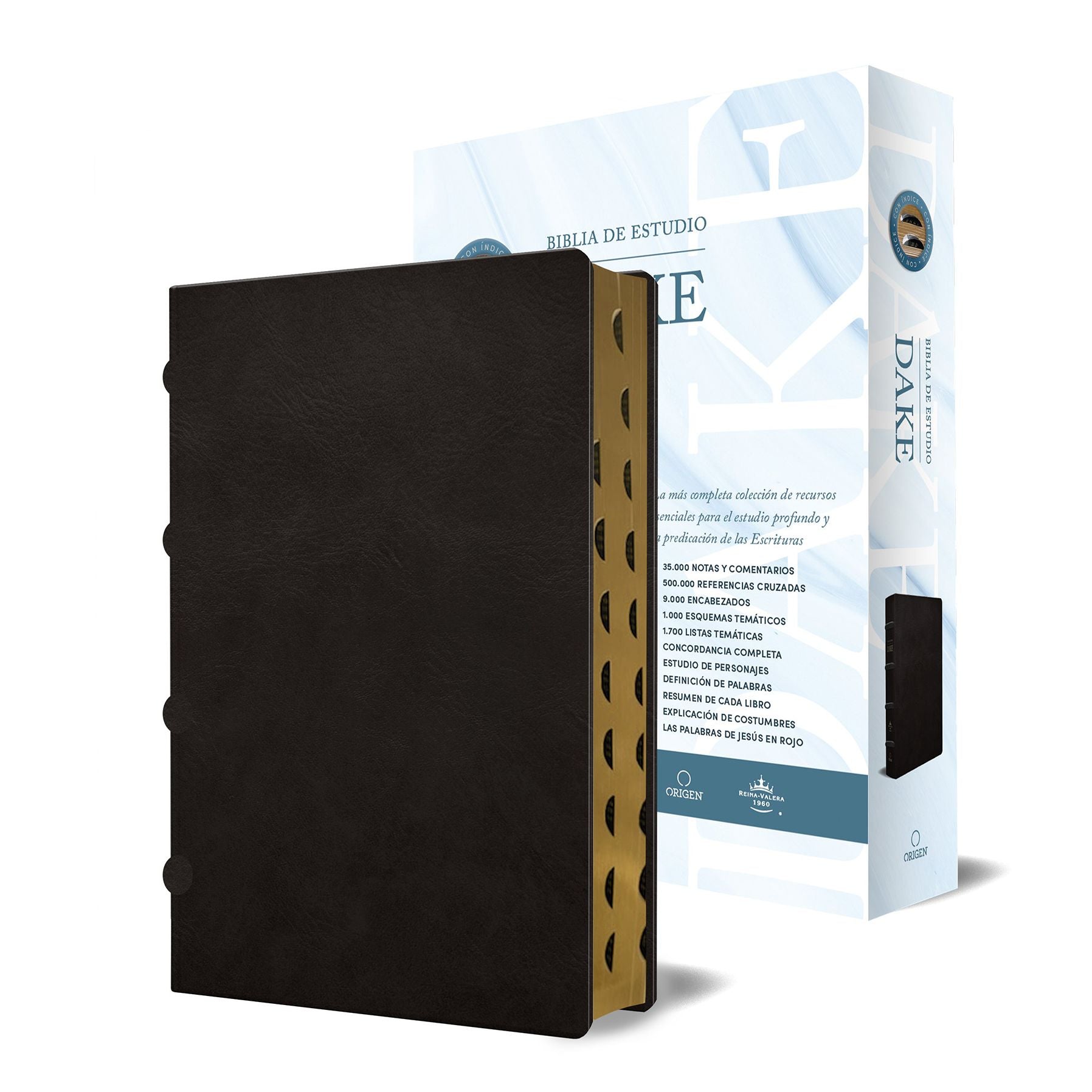 Biblia de estudio Dake, RVR 1960 tamaño grande, piel negra CON ÍNDICE / Spanish RVR 1960 Dake Study Bible, Large Size, Black Leather, Index