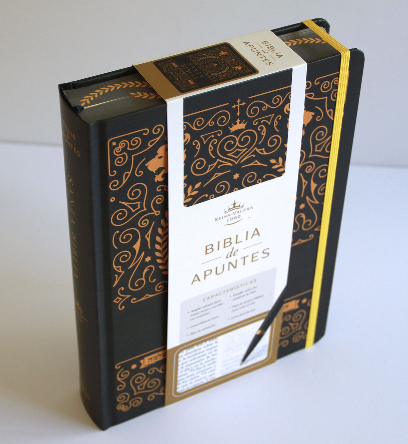 Biblia de apuntes RVR 1960 TD, Negro y oro (Edición cantos pintados) / Spanish Journaling Bible RVR 1960 HC Black and Gold