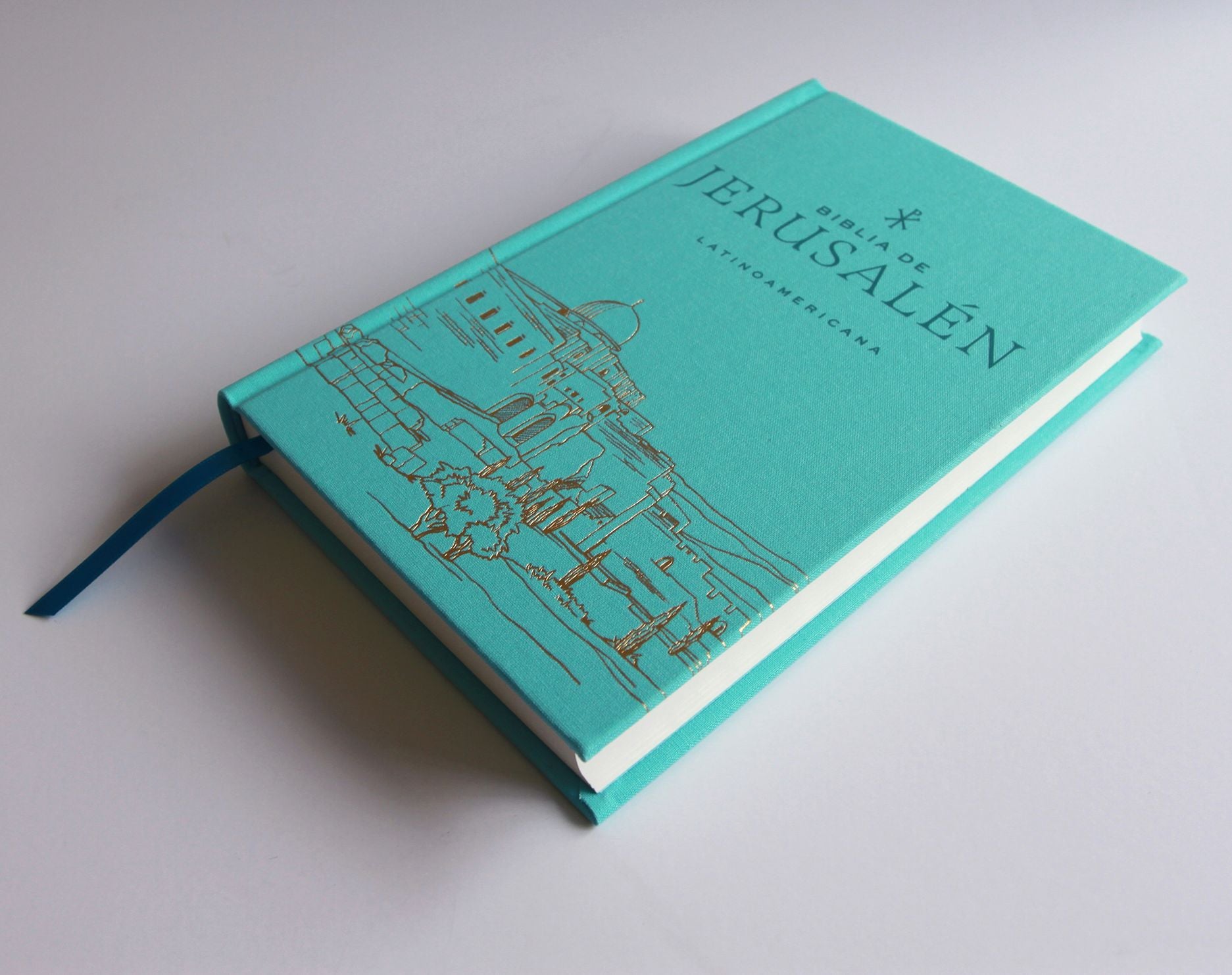 Biblia Católica Biblia de Jerusalén Latinoamericana, tapa dura, tela azul turquesa, edición de regalo / Spanish Jerusalem Bible, Latin American Edition, HC