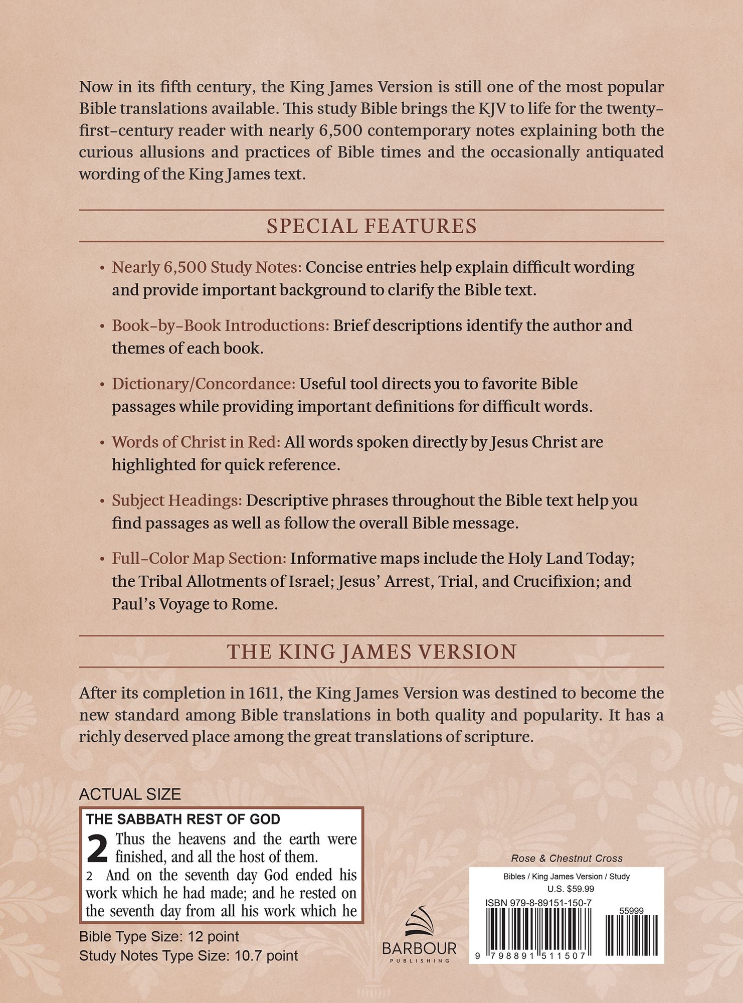 The KJV Study Bible, Large Print (Indexed) [Rose & Chestnut Cross]